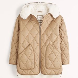 Abercrombie & Fitch Quilted Sherpa Lined Jacket